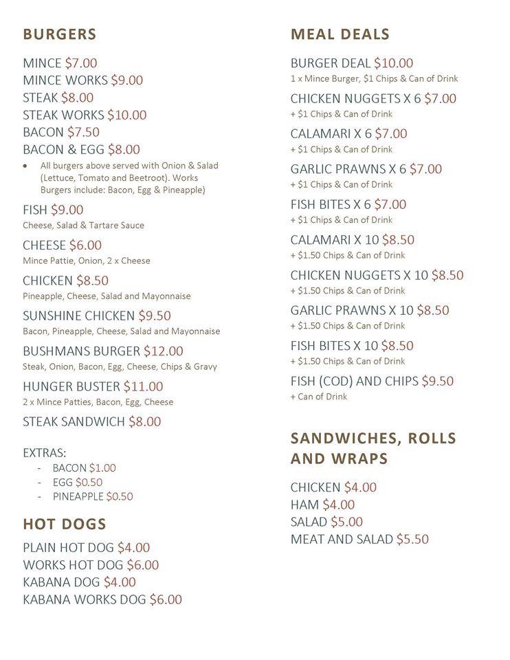Menu at FLIPPERS FISH & CHIPS fast food, Bundaberg Central