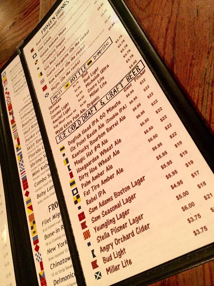 Menu at Boat House Bar & Grill, Key West, 220 Margaret Street