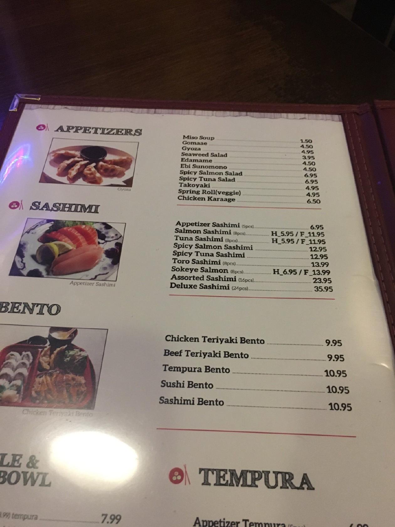 Menu at Sushi Train Ltd restaurant, Surrey