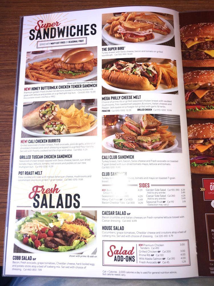 Menu at Denny's restaurant, Las Vegas, S Rainbow Blvd