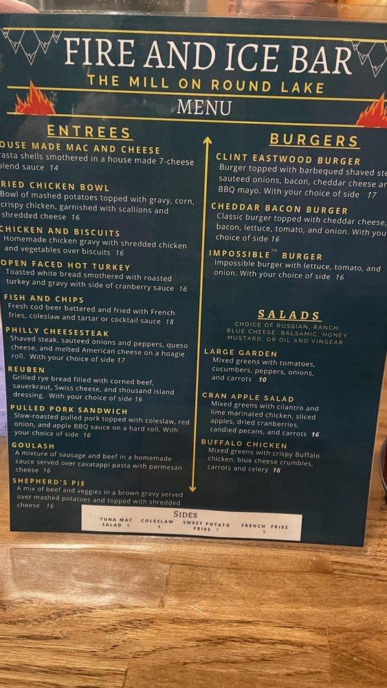 Menu at Fire & Ice Bar & Grill, Lake