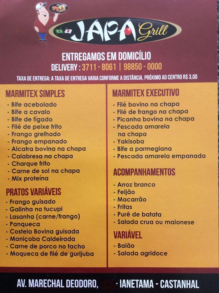 Japa Grill cardápio