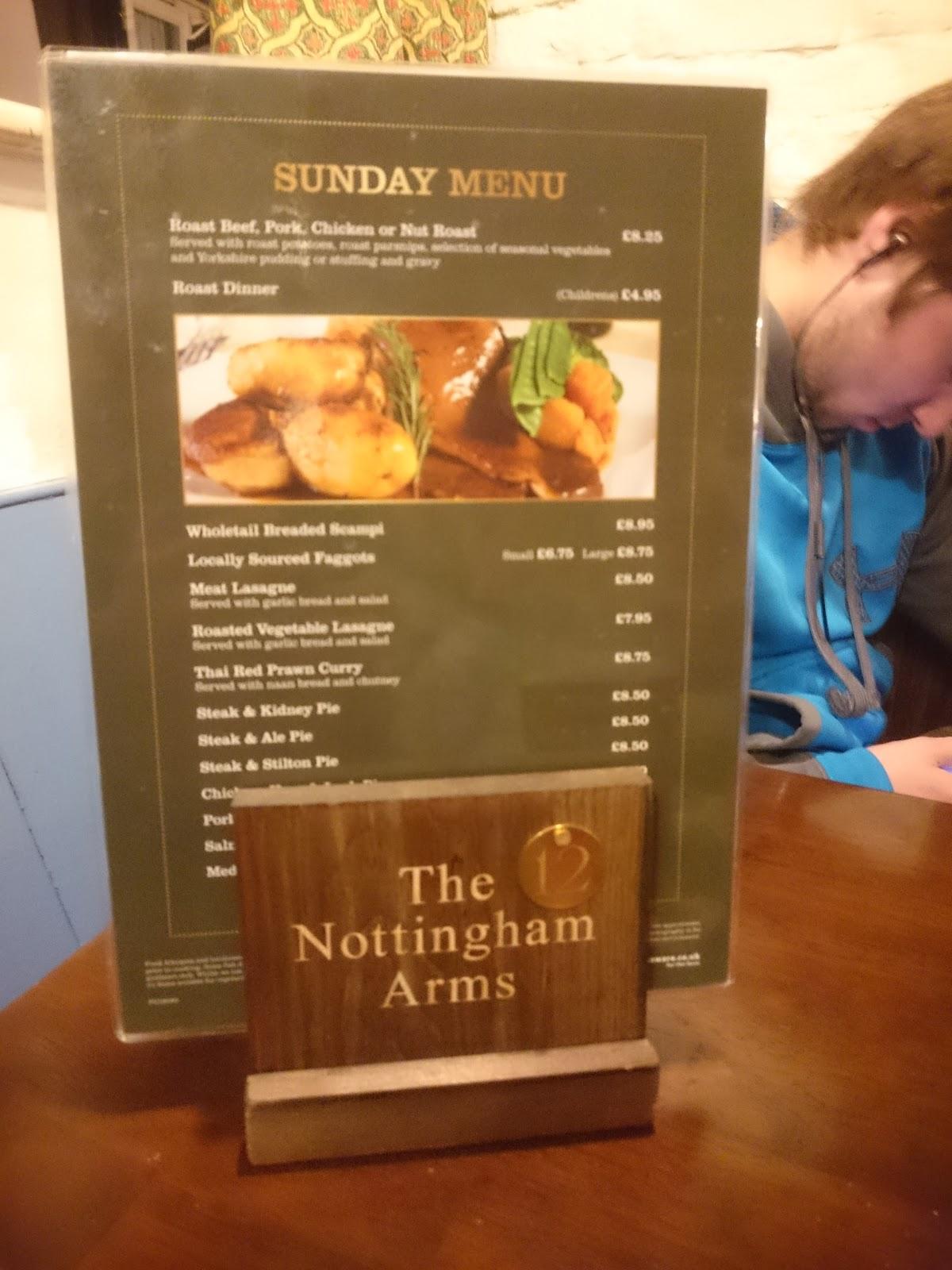 Menu at Nottingham Arms pub & bar, Tewkesbury