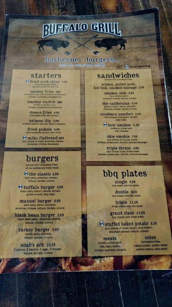 Menu at Buffalo Grill BBQ, Hugo