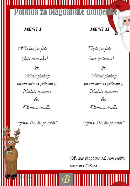 Menu di Baćo 