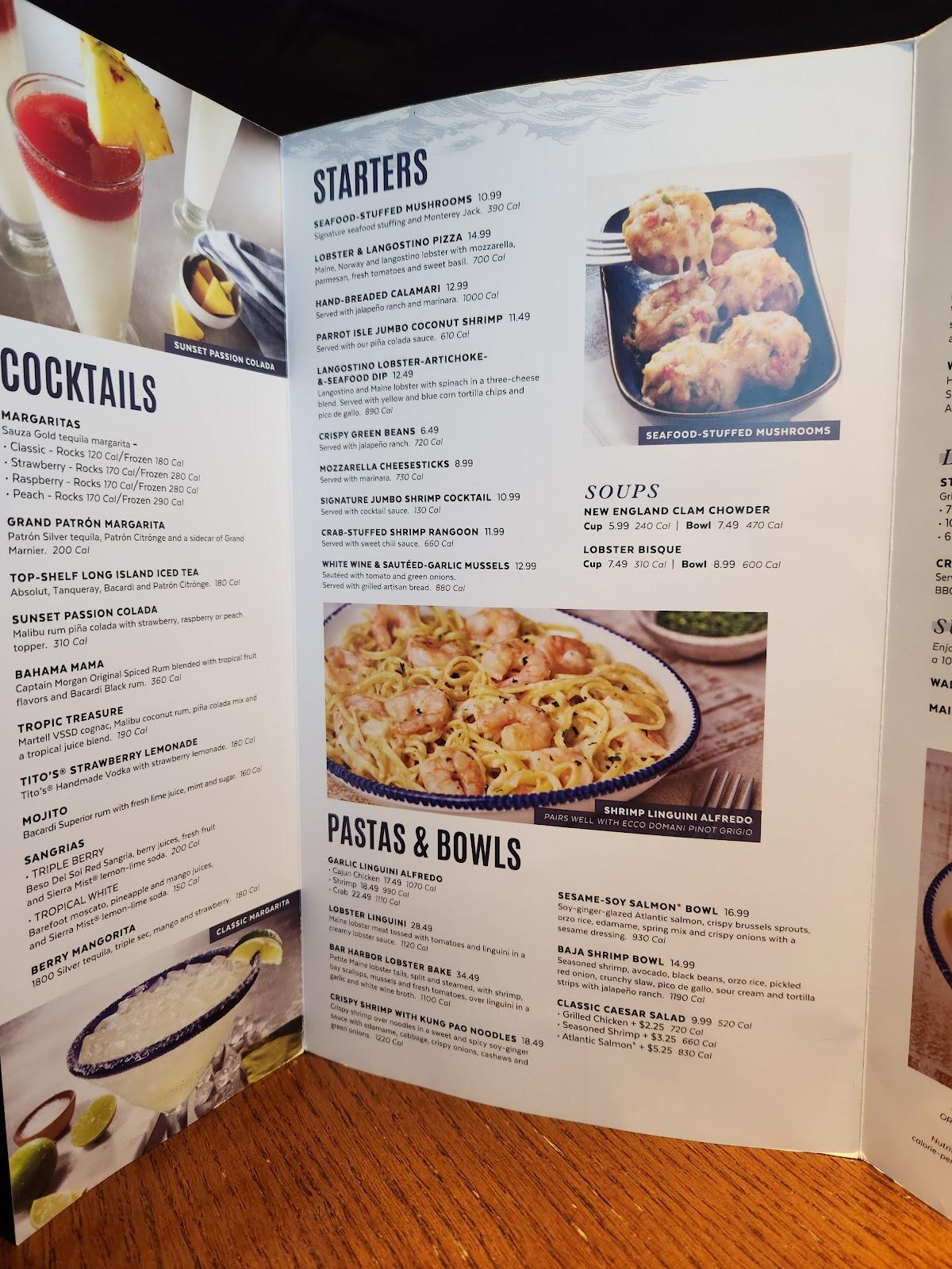 Menu at Red Lobster restaurant, Madison, E Towne Blvd