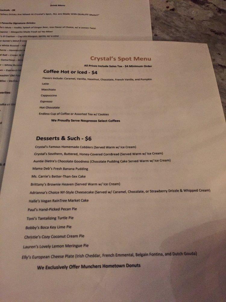 Menu at Crystal's Spot Delicious Desserts Delivered, Lawrence, 704