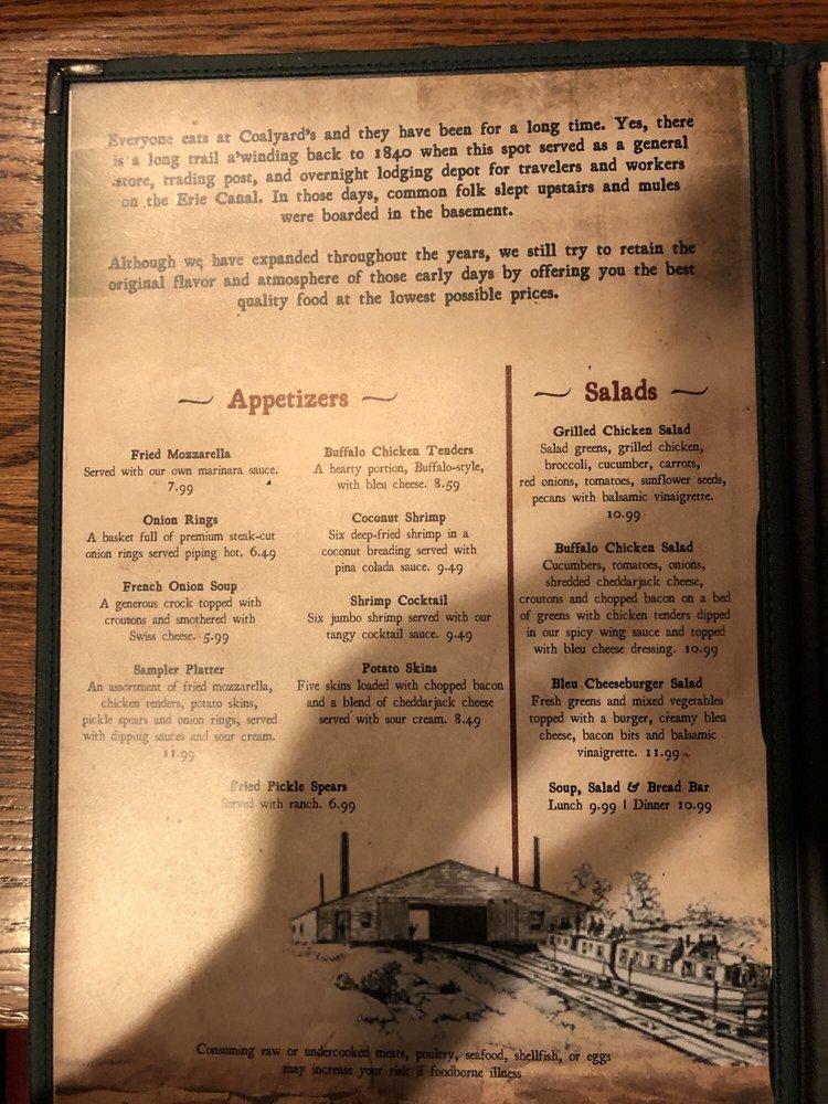 Carta del pub y bar Coalyard Charlie's, Rome