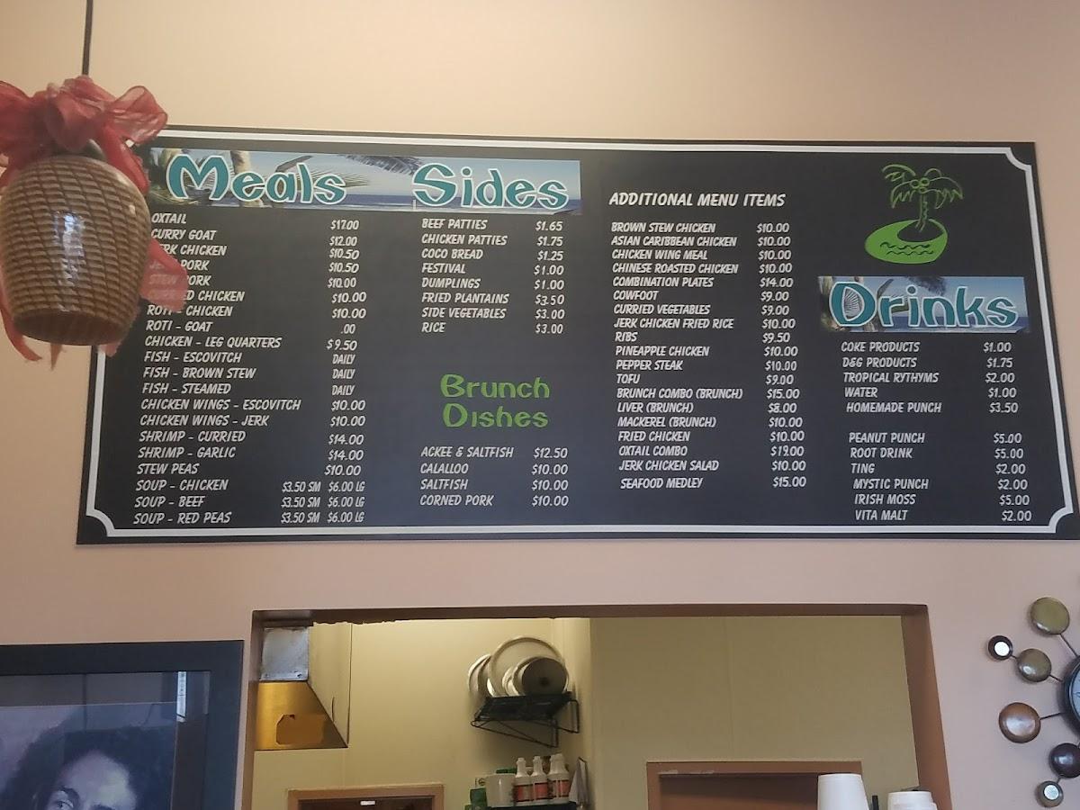 Menu at Ionie’s Caribbean Kitchen restaurant, Grayson