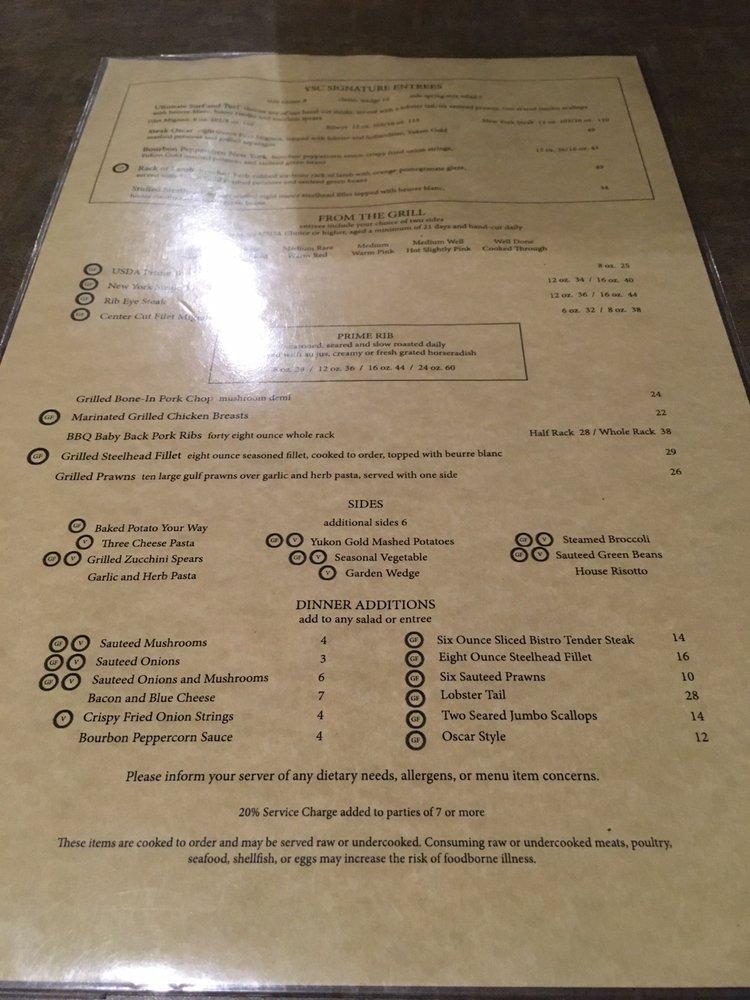 Menu at Yakima Steak Company steakhouse, Yakima