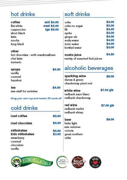 Menu at Foodspace restaurant, Mackay