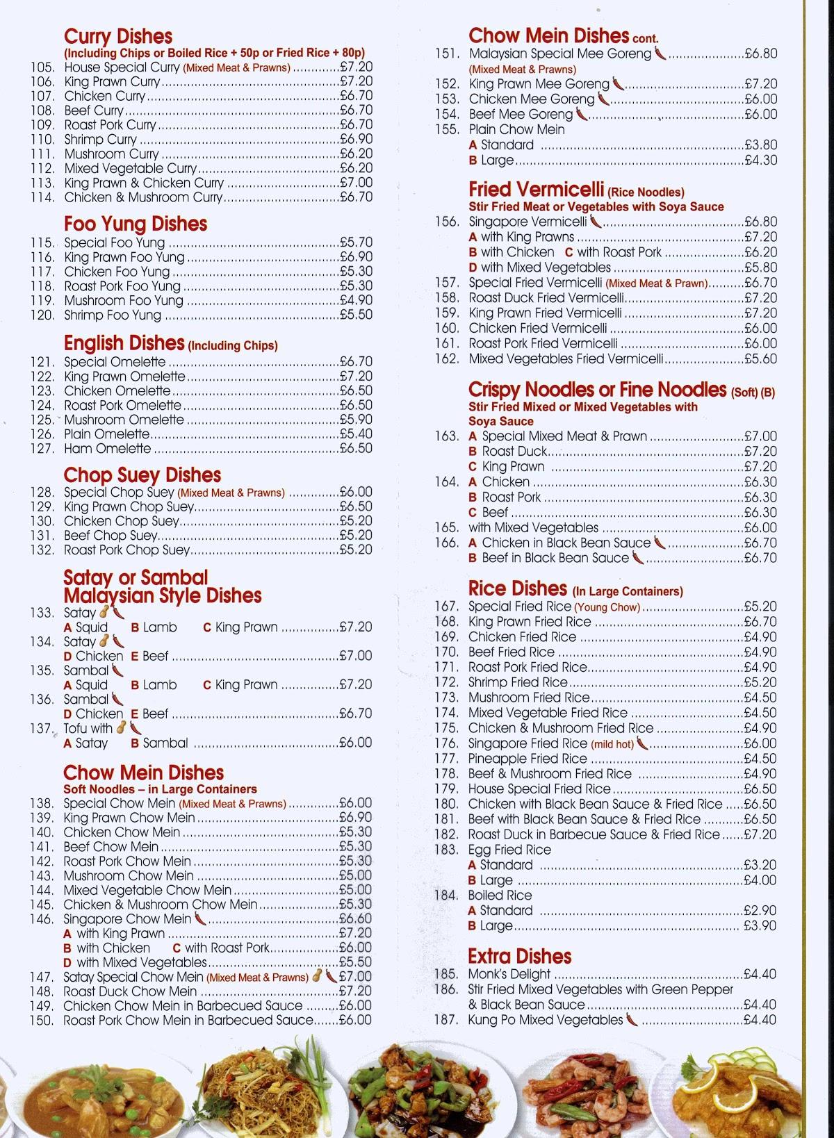 Menu at Eastern Choice fast food, Reading