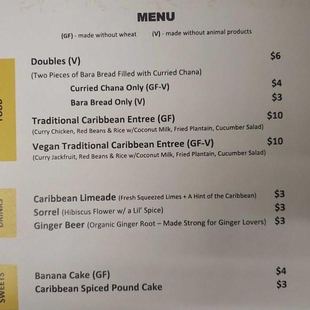 Menu at Ingridients Caribbean Cuisine restaurant, Minneapolis