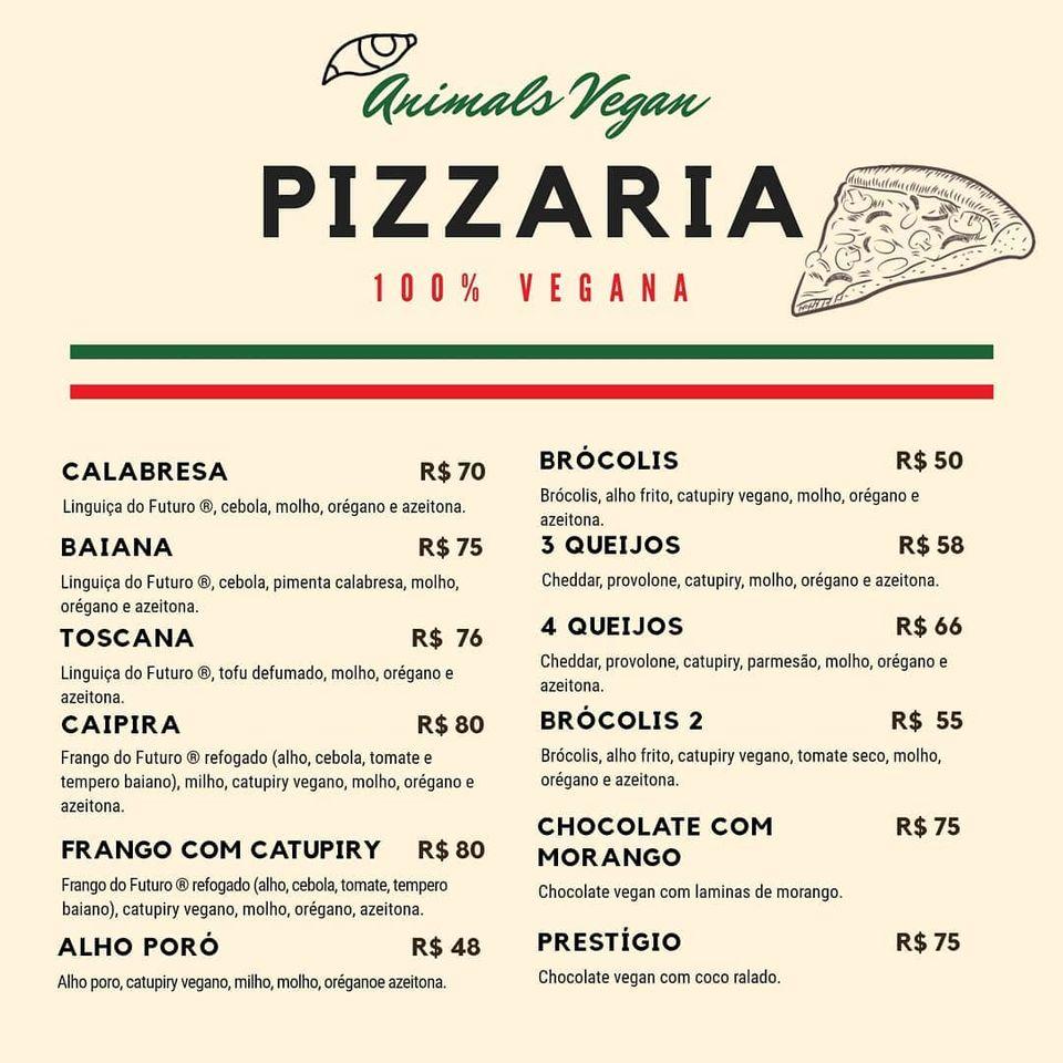 Menu em Animals Vegan restaurante, São Paulo