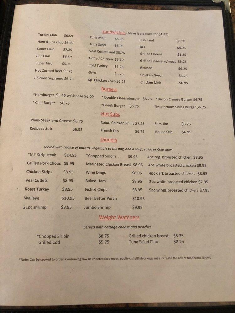 Menu at Benny's Home Cooking restaurant, Monroe