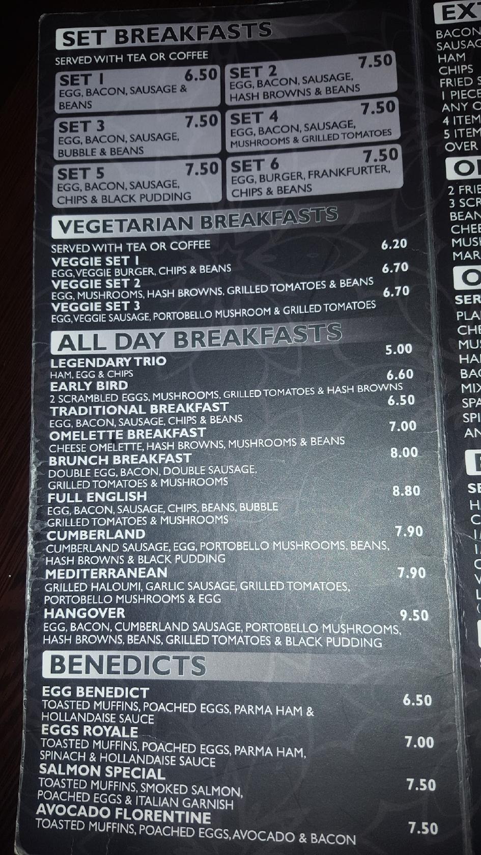 Menu at Legends Cafe (Buckhurst Hill), Buckhurst Hill, 24 Queen's Rd