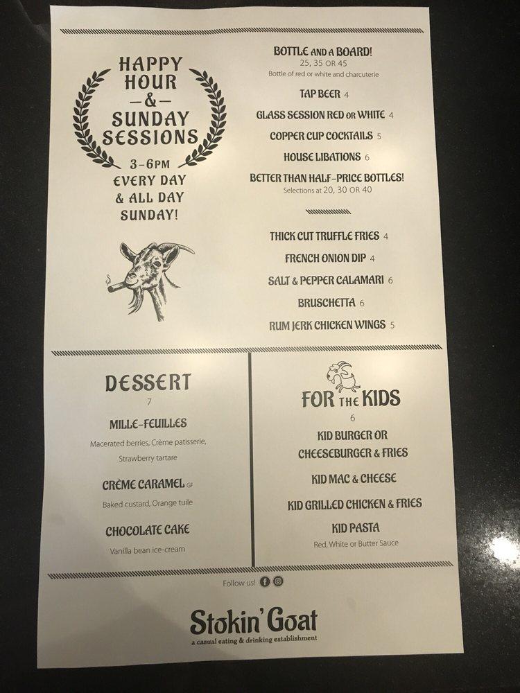 Menu at Stokin Goat pub & bar, Omaha