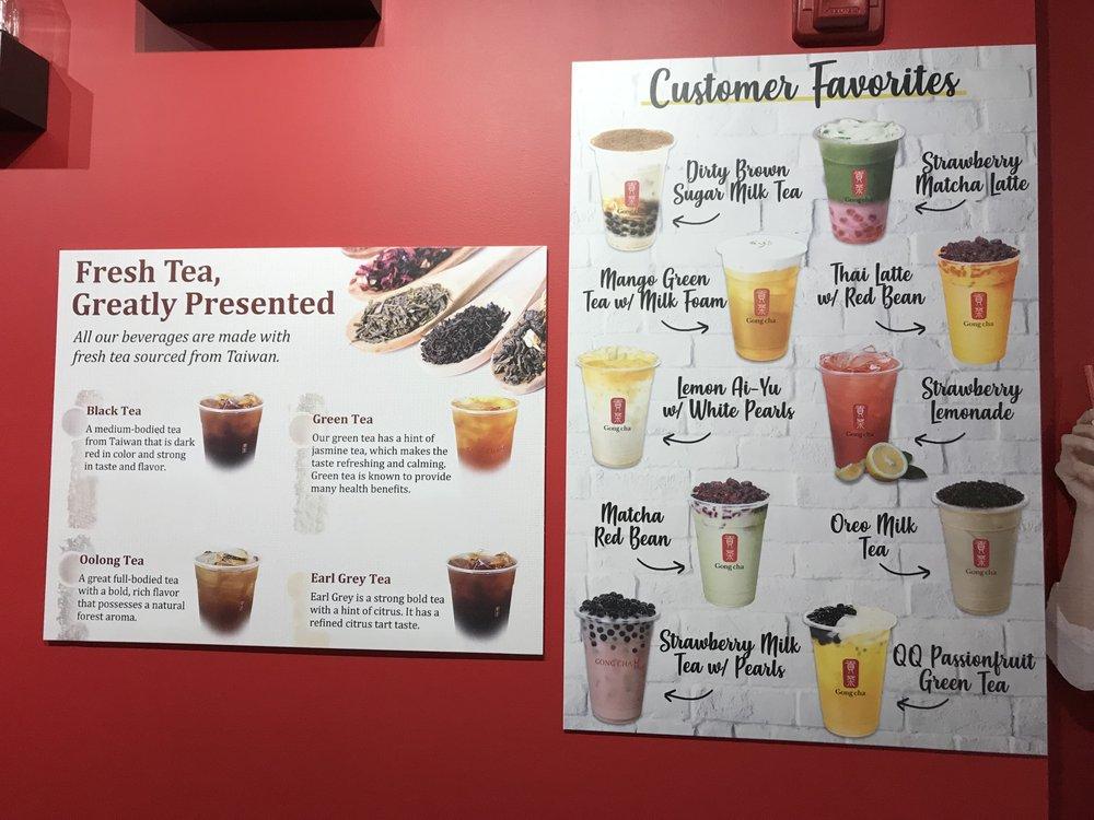 Menu at Gong Cha restaurant Hoboken