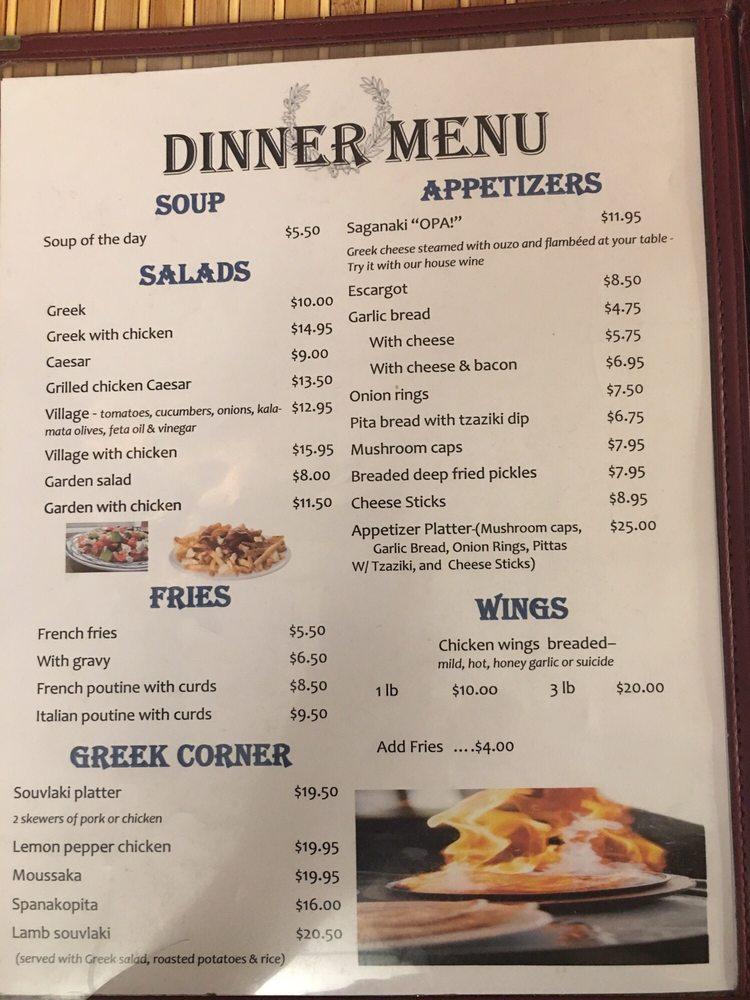 Menu at Restaurant, Elliot Lake