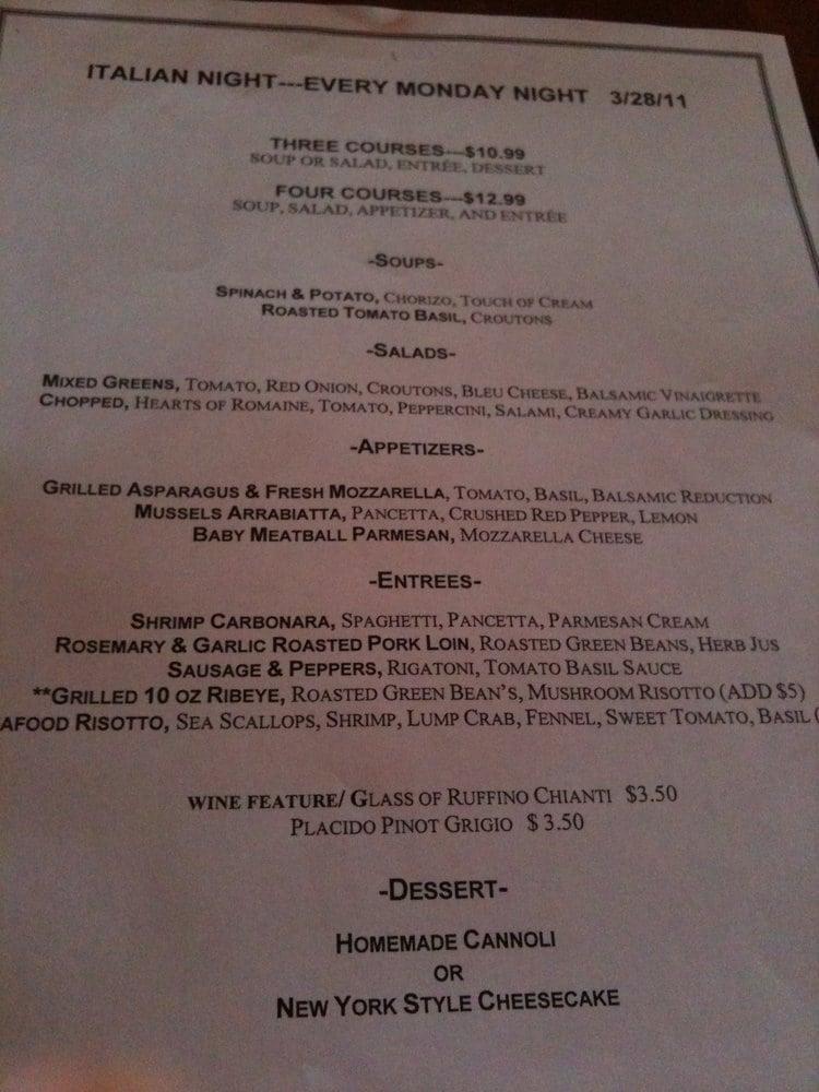 Menu at Sunset Grille pub & bar, Ocean City, Sunset Ave