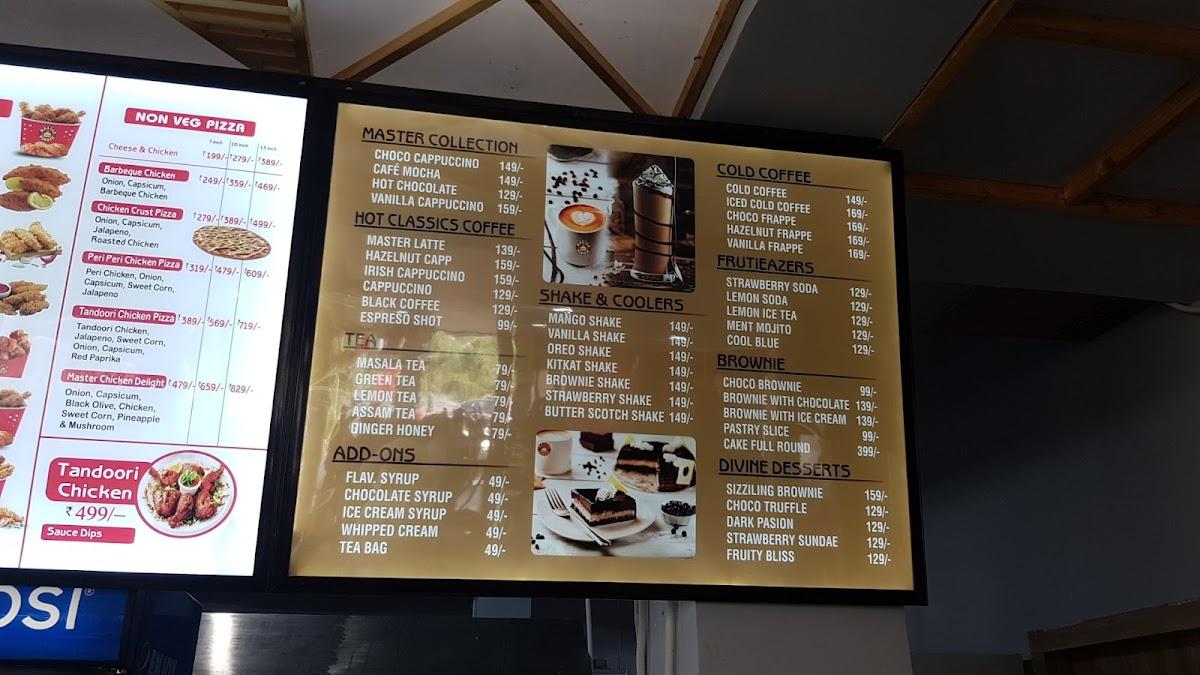 Menu At Master Burger Umra Nangal