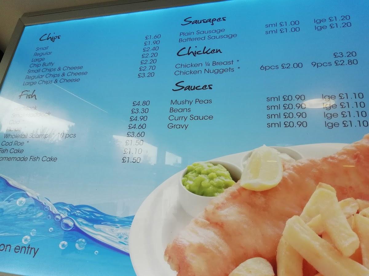 Menu at Ocean Fish Bar, Lincoln