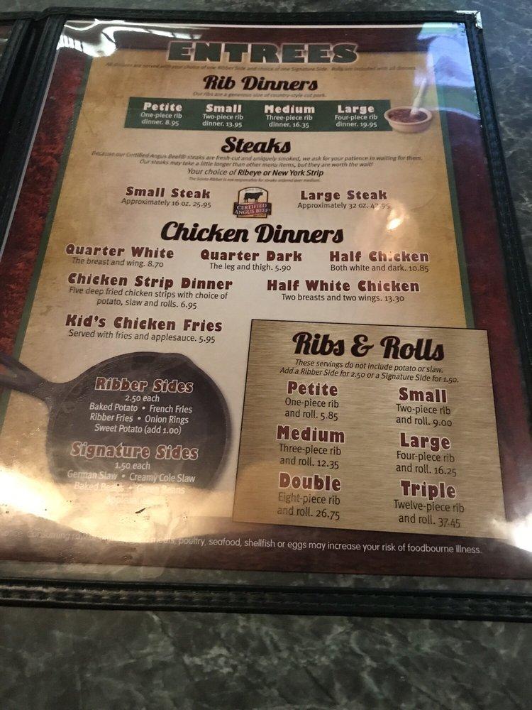 Menu at Scioto Ribber BBQ, Portsmouth