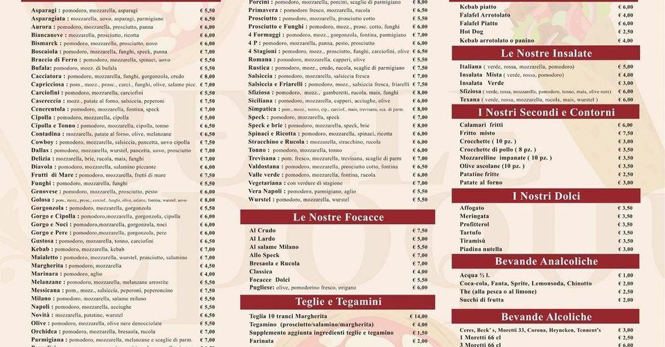 Menu di Pizza Food 