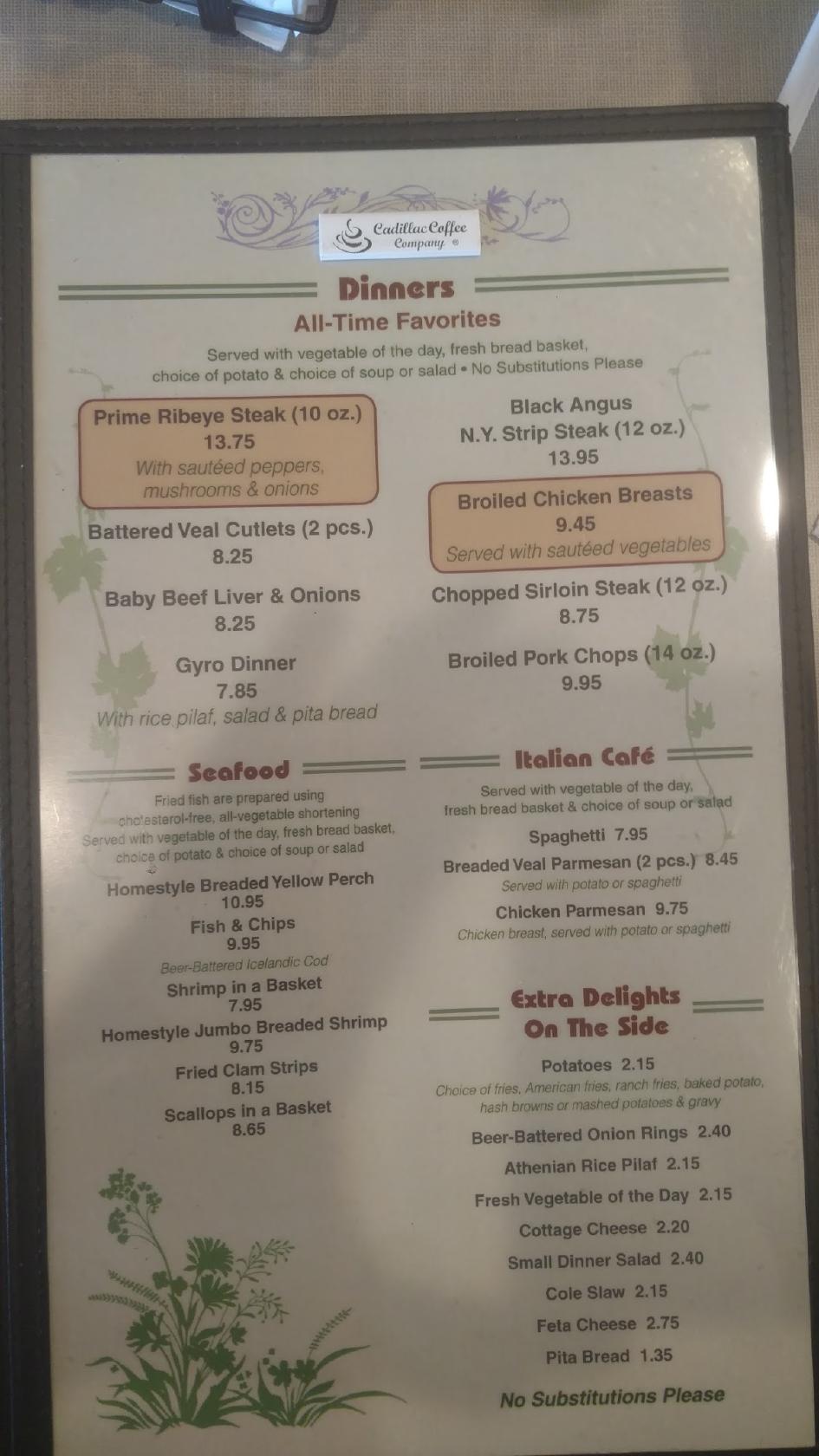 Menu at Wildflower Cafe, Charter Township of Clinton