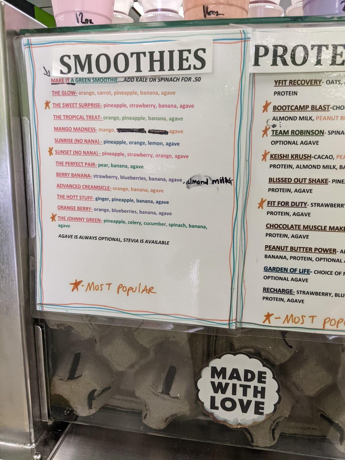 Menu at Johnny's Garden & Juice Bar, Sumter