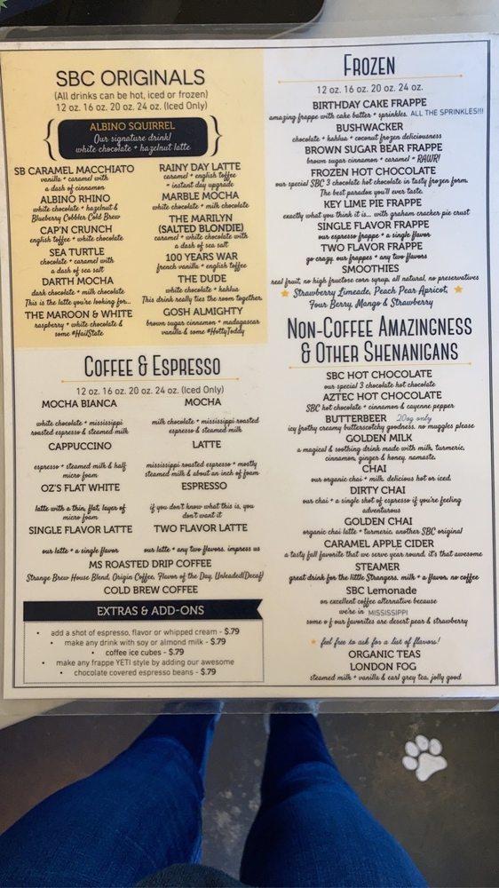 Menu at Strange Brew Coffeehouse desserts, Starkville, 605 MS12