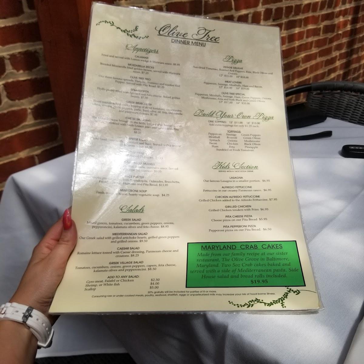 Menu at The Olive Tree Restaurant Hiram, Hiram