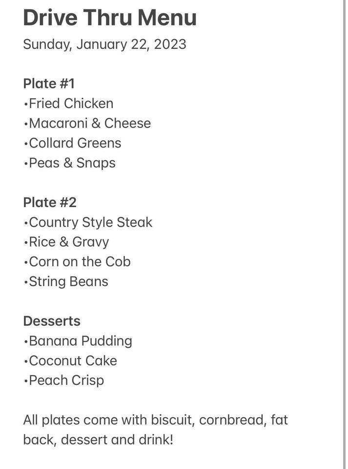 Menu at The Country Kitchen Buffet restaurant, Cheraw