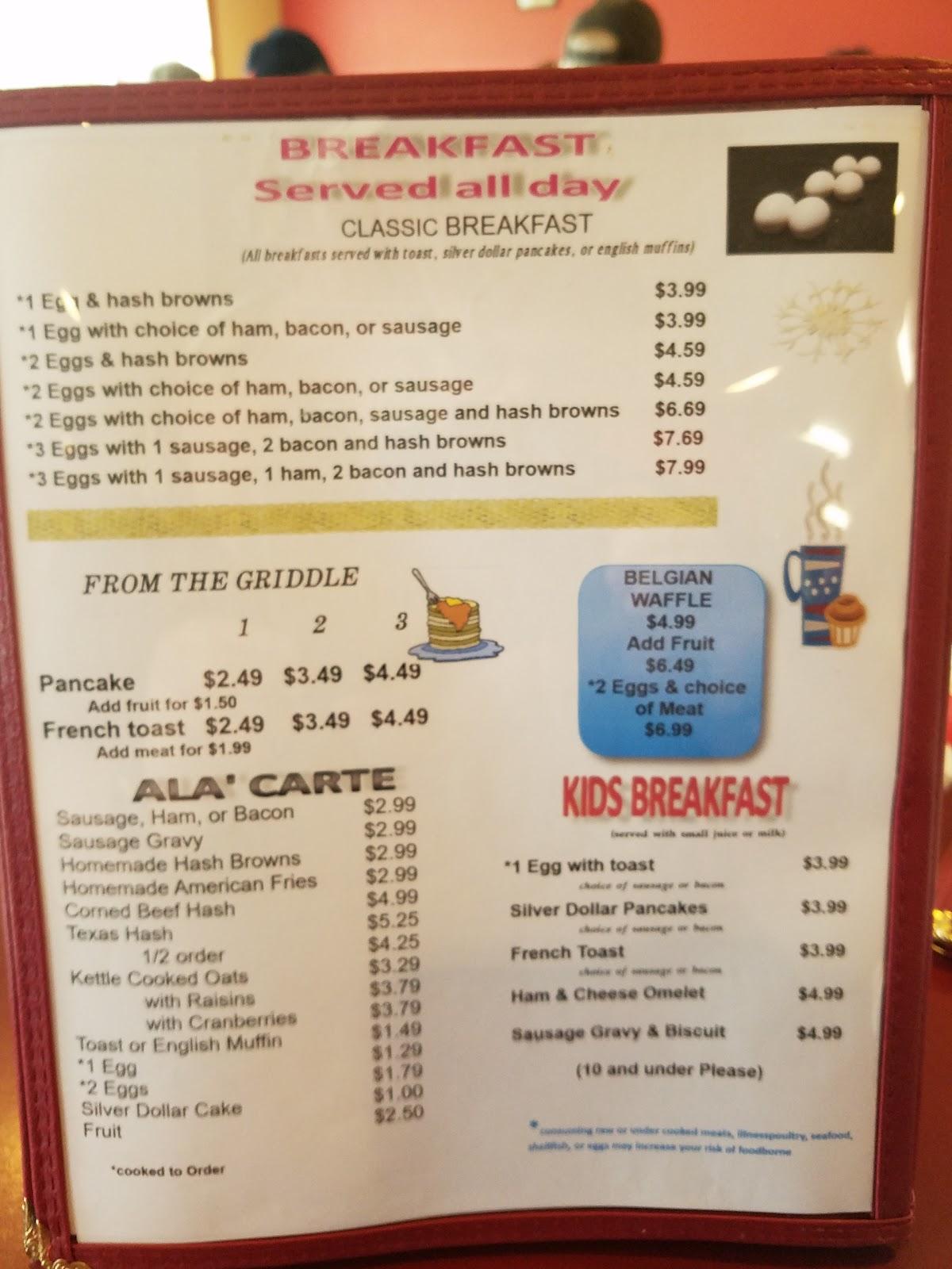 Menu at Jk's Whisper Cafe, Buckley