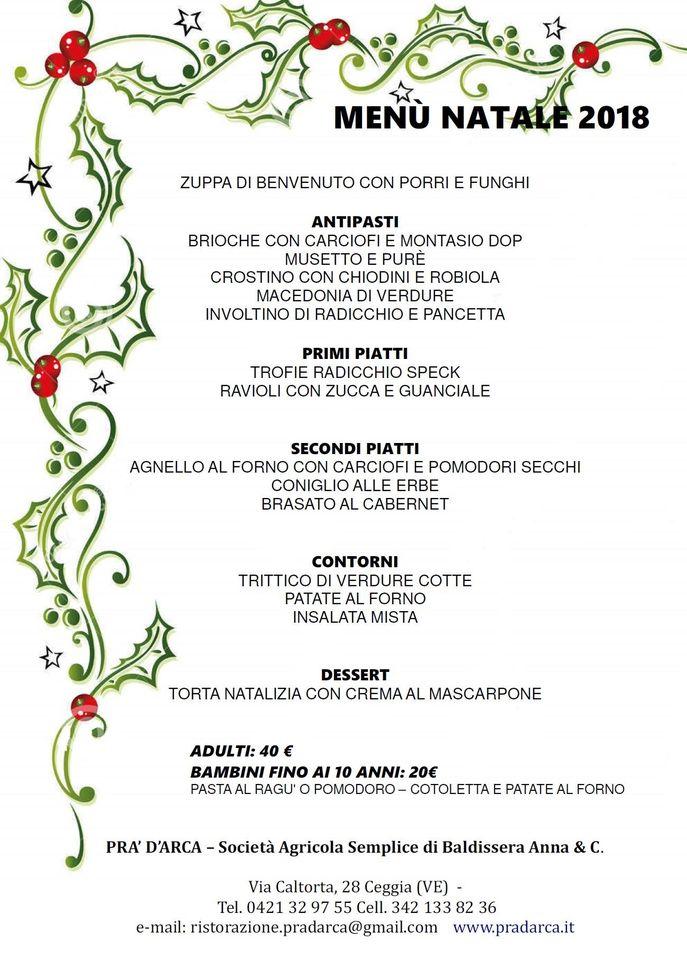 Menu di Agriturismo Pra' d'Arca 