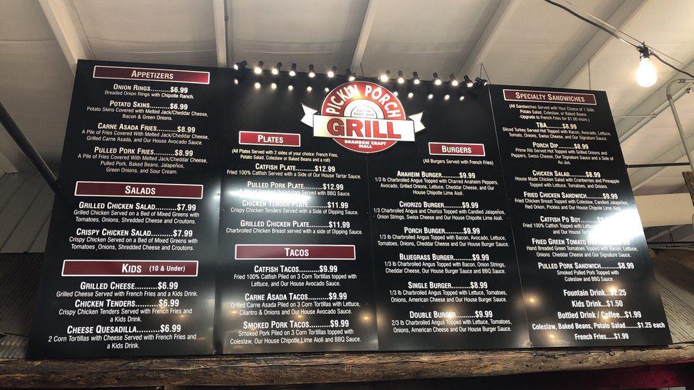 Menu at Pickin Porch Grill BBQ, Branson