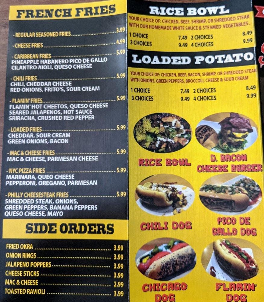 Menu at Saucy DogsBurgersTenders restaurant, Saint Charles