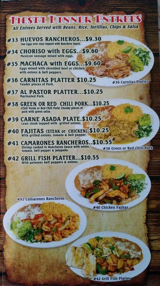Menu at Fiesta Grill desserts, Huntington Beach, 418 17th St