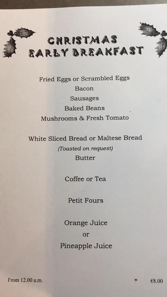 Menu de La Piazza