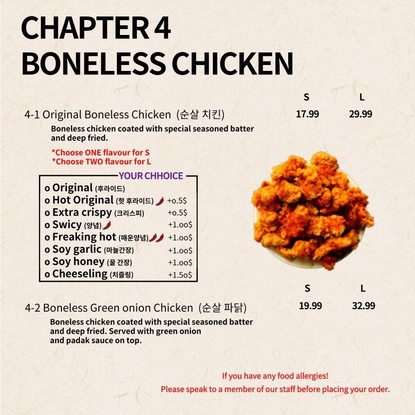 Menu at TOP CHICKEN restaurant, Waterloo