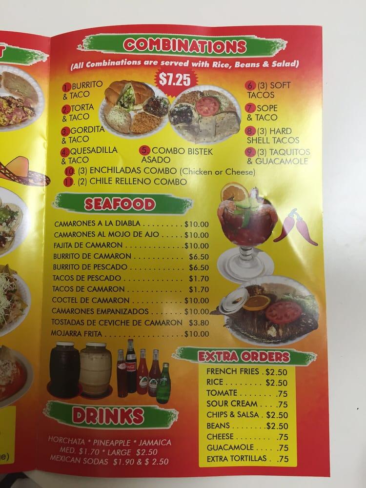 Menu At Tacos Michoacan Restaurant Los Angeles Devonshire St