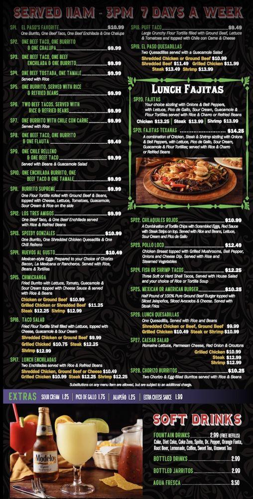 Menu at El Paso Mexican Grill (Milton) restaurant, Milton