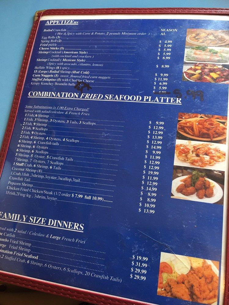 Menu at Seafood restaurant, Beaumont, FM 365