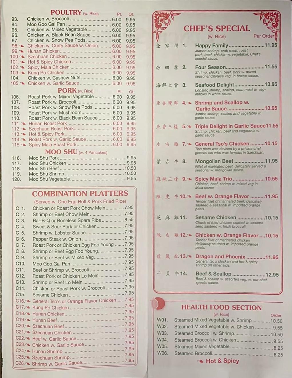 Menu At King S Wok Restaurant Richmond