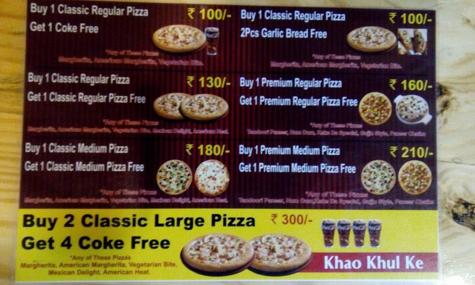 Go Pizza menu