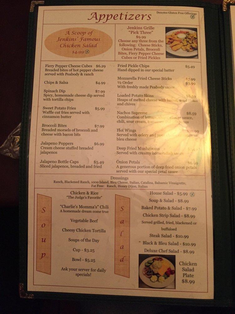 Jenkins Grille Market Menu