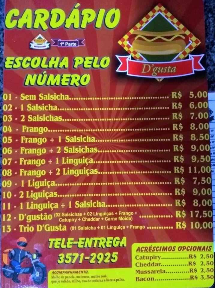 D'gusta Lanches cardápio