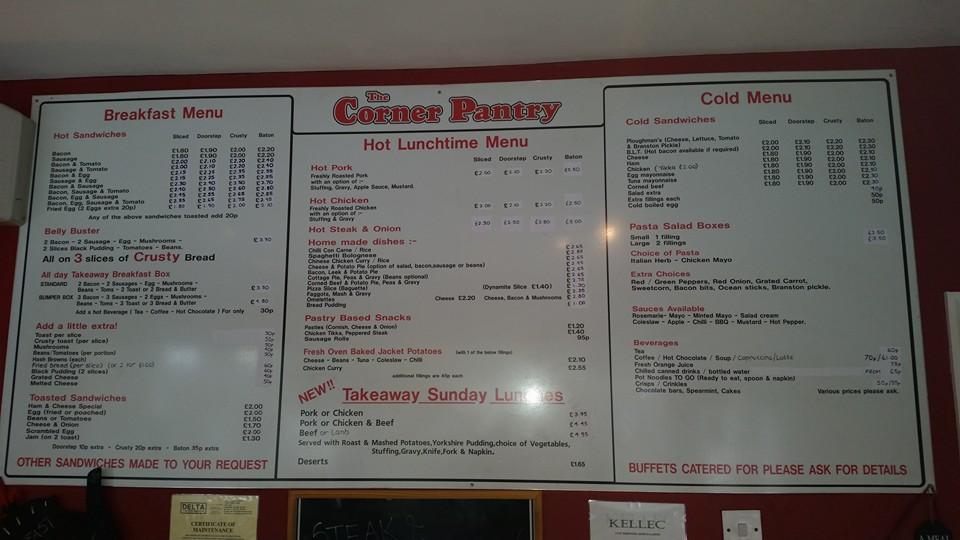 Menu at The Corner Pantry fast food, Tipton