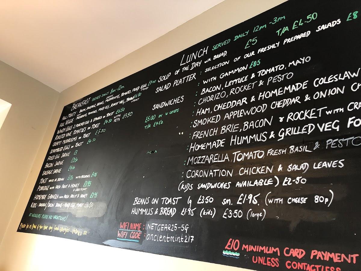 Menu at Windy Corner Stores & Cafe, Whitstable