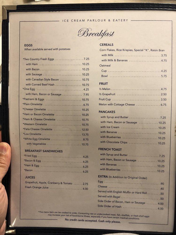 Carta del restaurante Bridgehampton Candy Kitchen, Bridgehampton